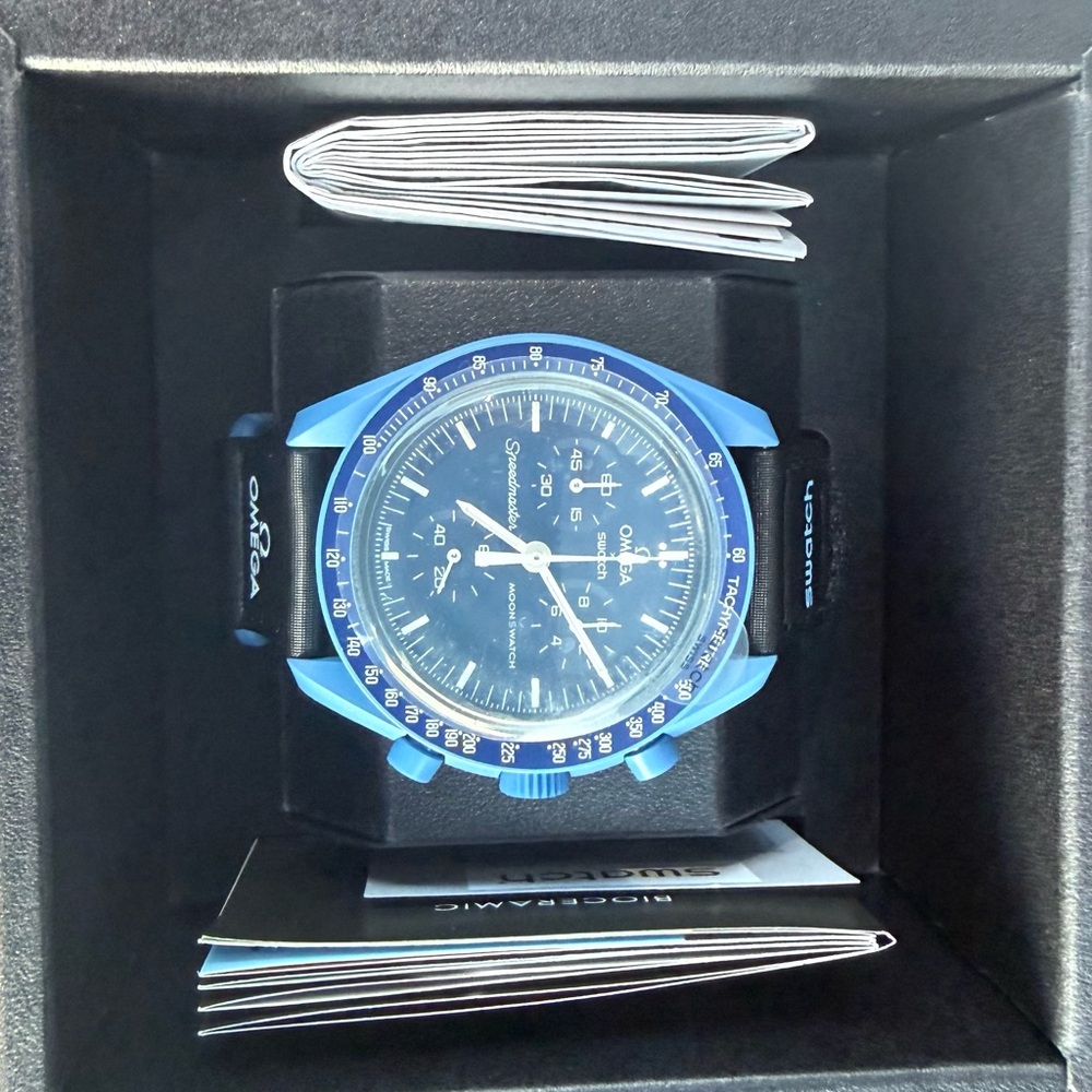 Swatch x Omega MoonSwatch “Mission to Neptune” — SO33N101 — New w/ Box & Receipt